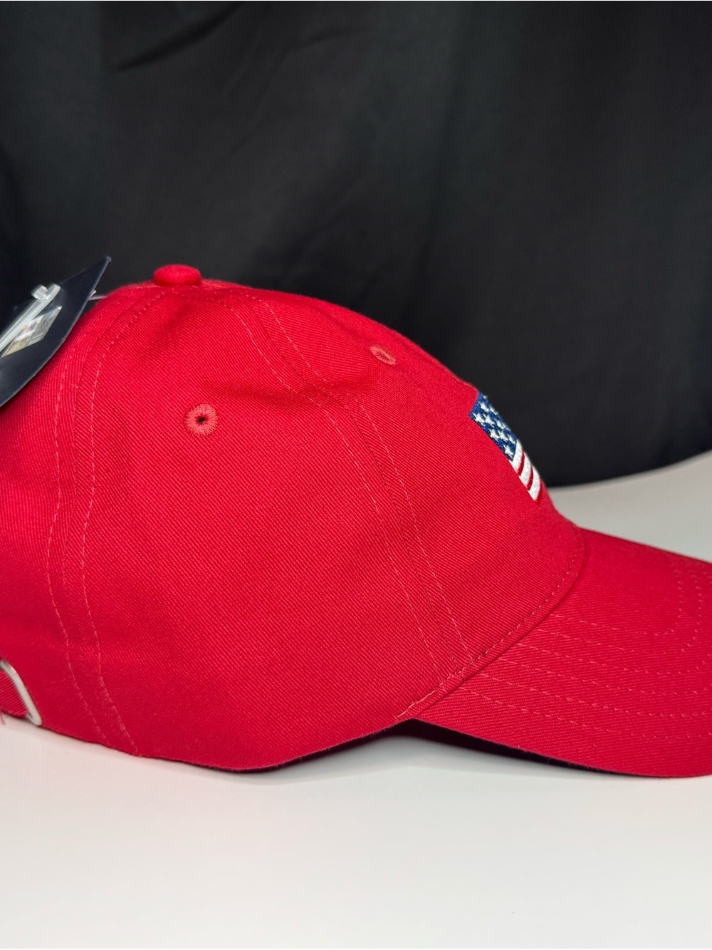 U.S. Polo Assn. Red Men's Baseball Cap with Embroidered Flag Patch